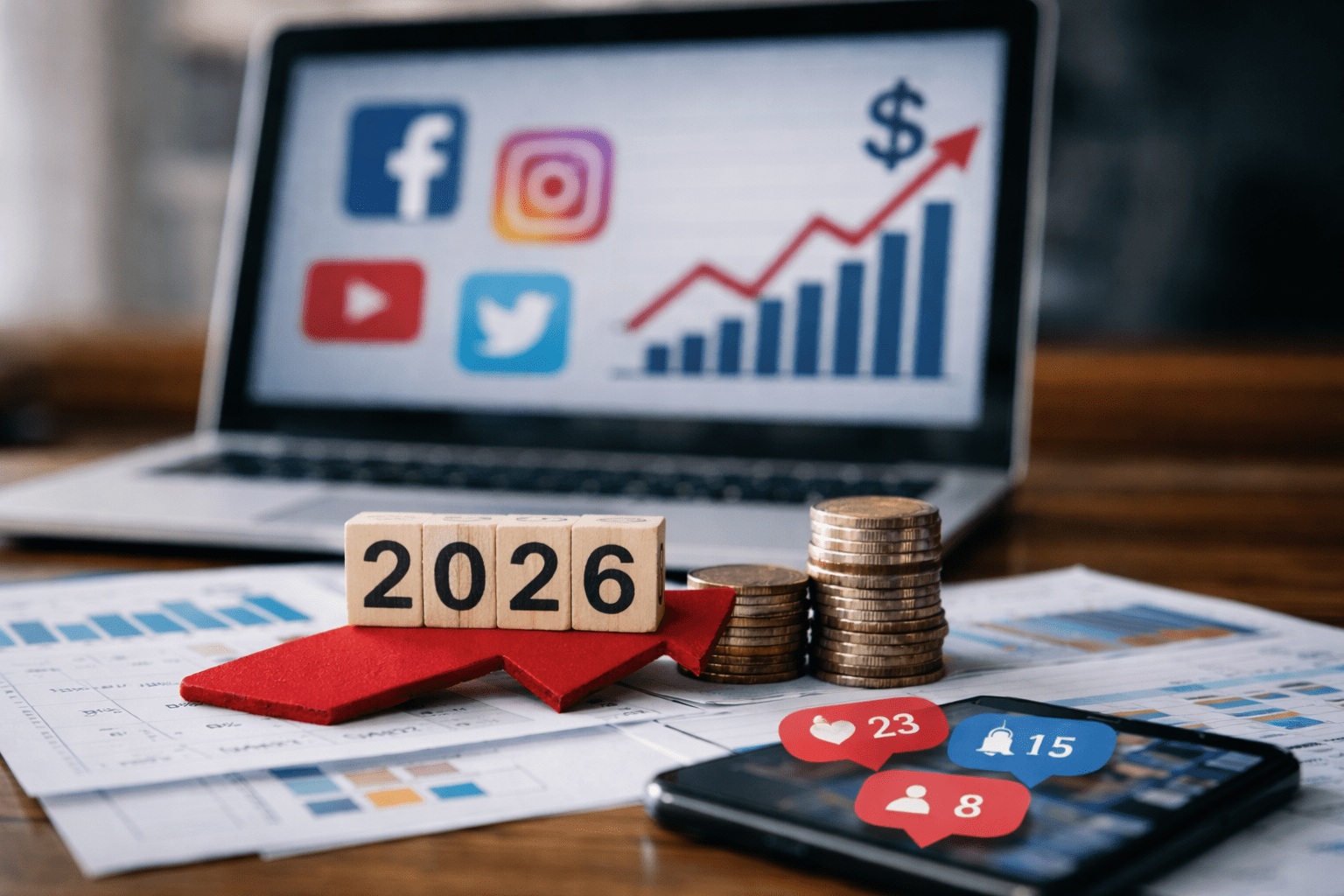 Anúncios em redes sociais terão aumento de custo a partir de 2026