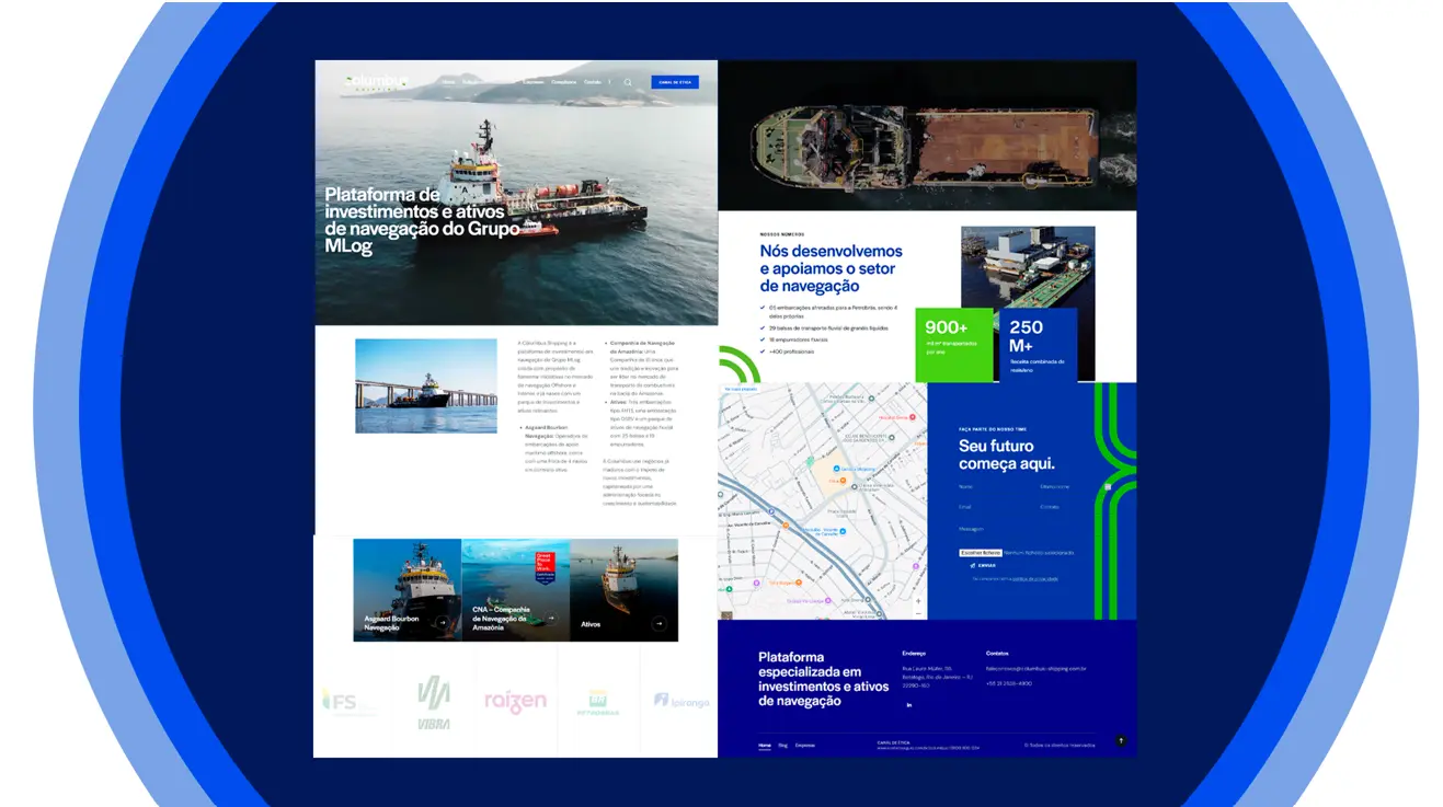 Site desenvolvido para Columbus Shipping